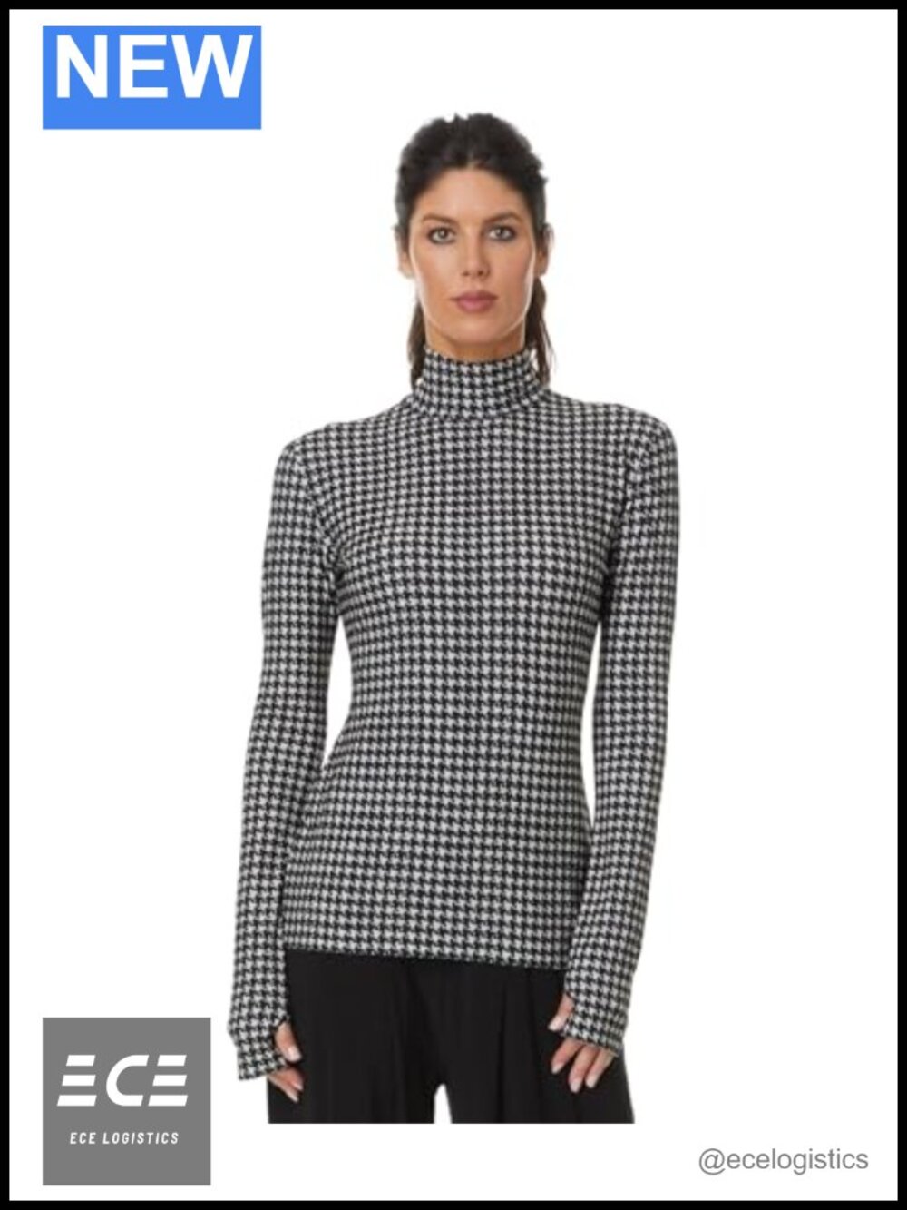 Slim Fit Long Sleeve Turtle Neck Pullover Lightweight Slinky Jersey